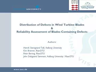 Distribution of Defects in Wind Turbine Blades &amp;
