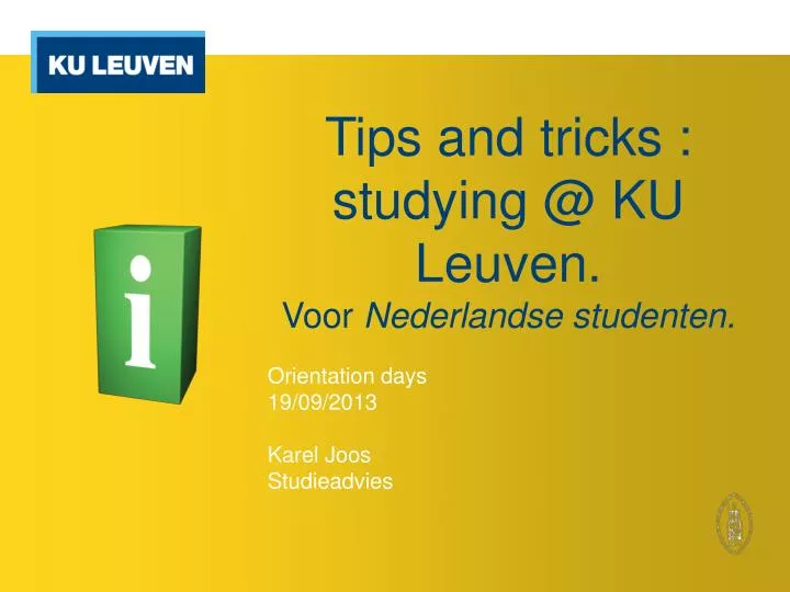tips and tricks studying @ ku leuven voor nederlandse studenten