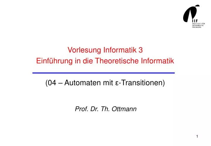 vorlesung informatik 3 einf hrung in die theoretische informatik 04 automaten mit transitionen