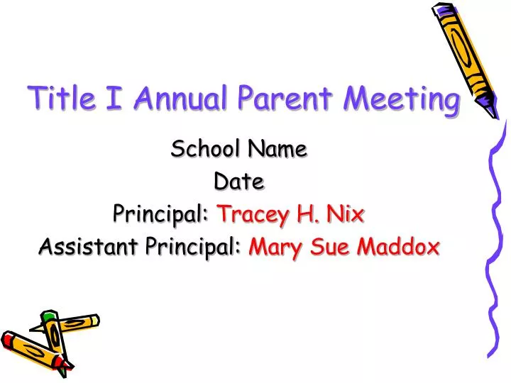 title i annual parent meeting
