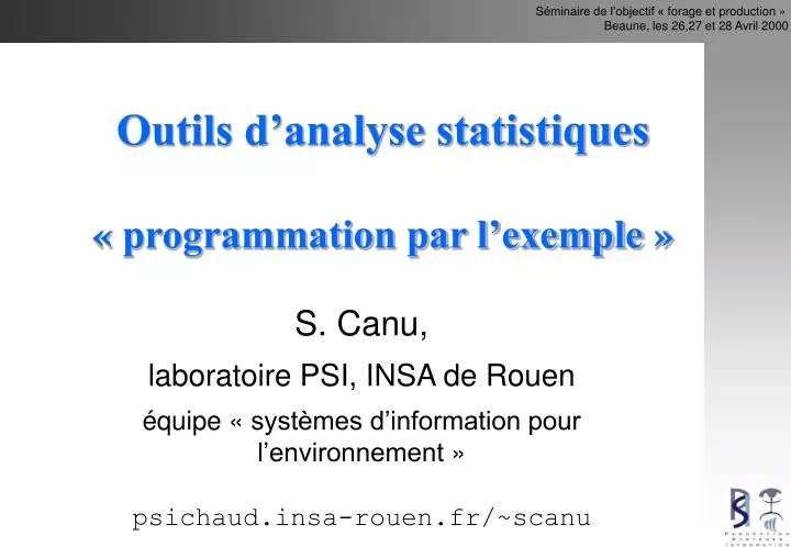 outils d analyse statistiques programmation par l exemple