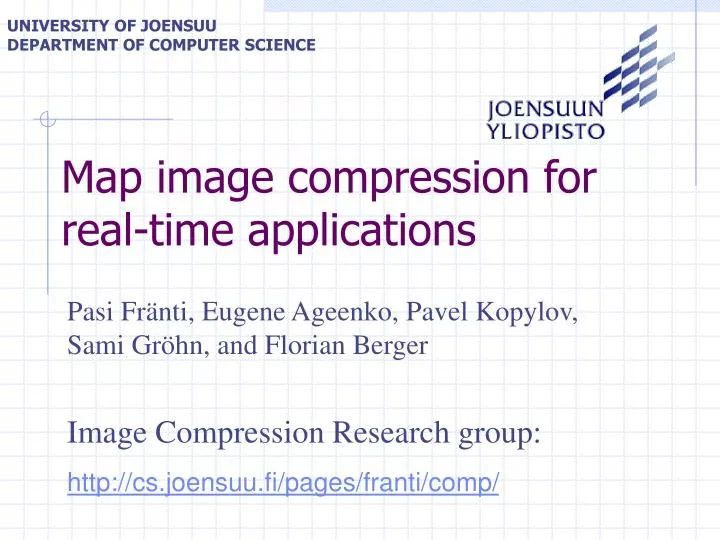 map image compression for real time applications