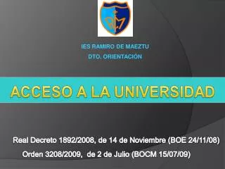 Real Decreto 1892/2008, de 14 de Noviembre (BOE 24/11/08)