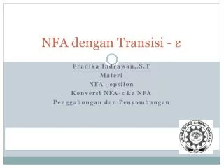 NFA dengan Transisi - ε