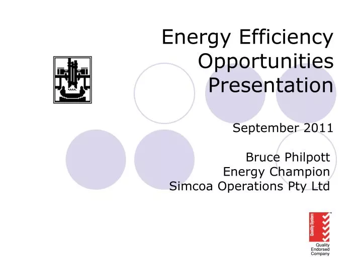 energy efficiency opportunities presentation september 2011
