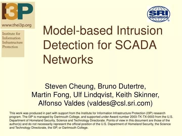 model based intrusion detection for scada networks