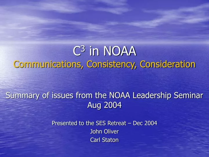 c 3 in noaa communications consistency consideration