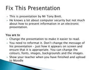 Fix This Presentation
