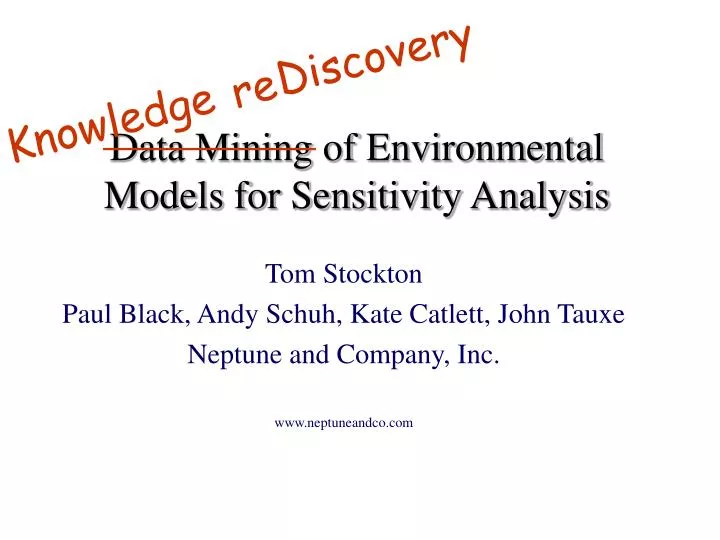 data mining of environmental models for sensitivity analysis