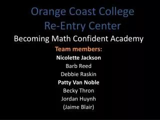 Orange Coast College Re-Entry Center