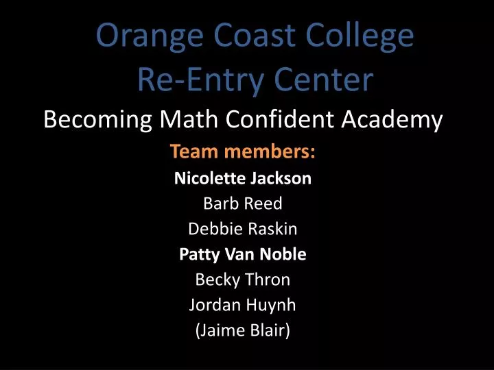 orange coast college re entry center