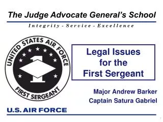 Legal Issues for the First Sergeant