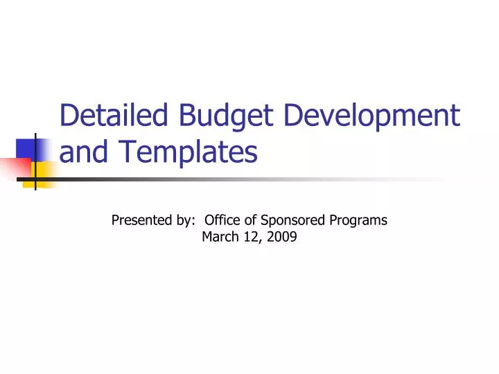 detailed budget development and templates