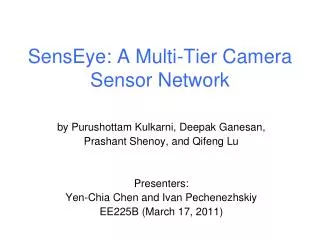 SensEye: A Multi-Tier Camera Sensor Network