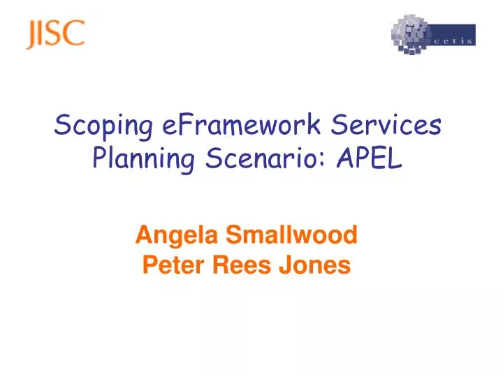 scoping eframework services planning scenario apel