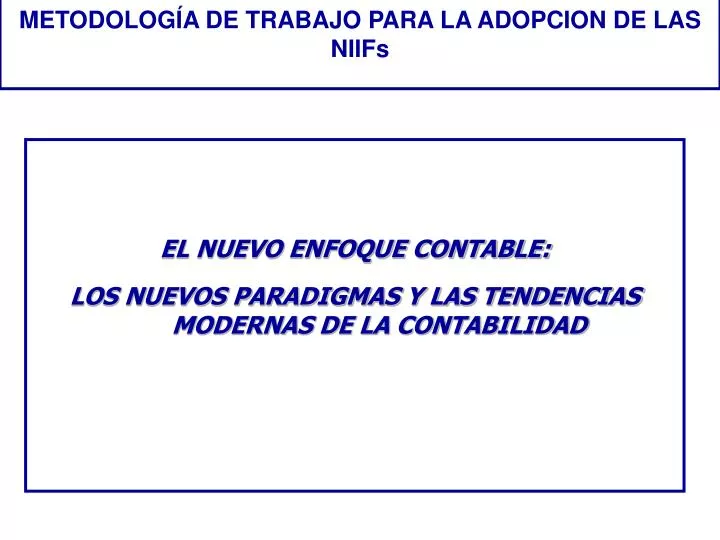 metodolog a de trabajo para la adopcion de las niifs