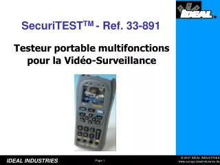 Testeur portable multifonctions pour la Vidéo-Surveillance