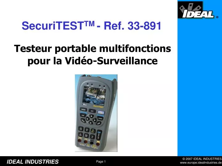 testeur portable multifonctions pour la vid o surveillance