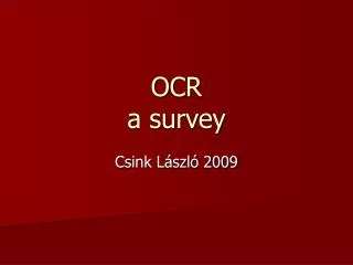 OCR a survey