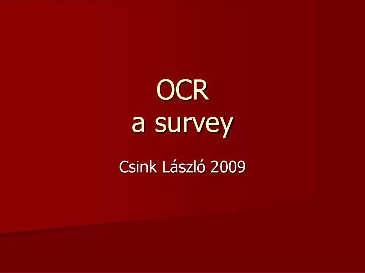 ocr a survey