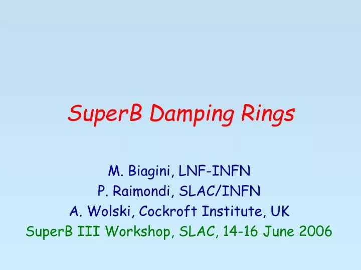 superb damping rings