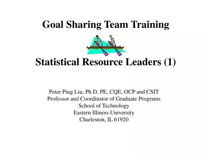 goal sharing team training statistical resource leaders 1