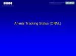 Animal Tracking Status (ORNL) - slide 1