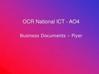 OCR National ICT - AO4