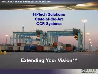Hi-Tech Solutions State-of-the-Art OCR Systems