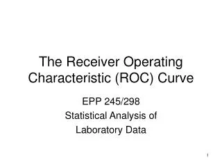 The Receiver Operating Characteristic (ROC) Curve