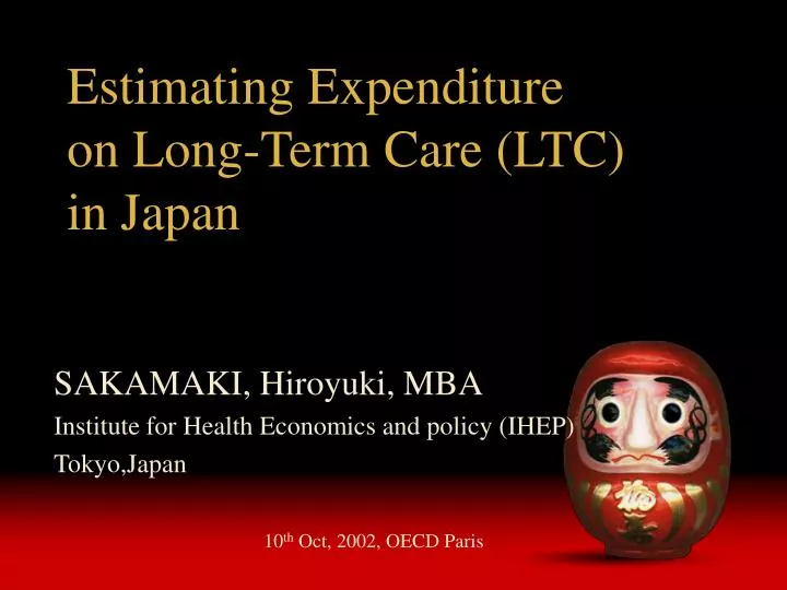 estimating expenditure on long term care ltc in japan