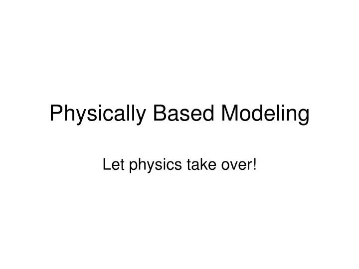 physically based modeling