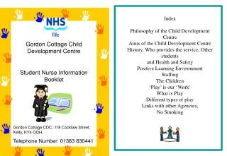 Gordon Cottage Child Development Centre Student Nurse Information Booklet