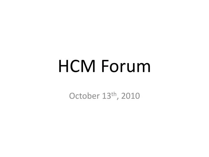 hcm forum
