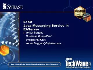 E140 Java Messaging Service in EAServer
