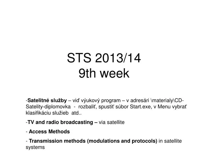 sts 2013 14 9th week