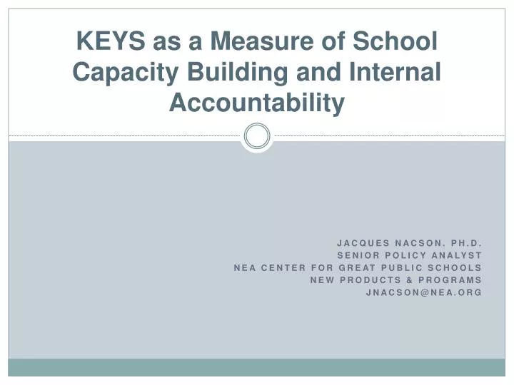 keys as a measure of school capacity building and internal accountability