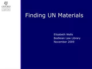 Finding UN Materials