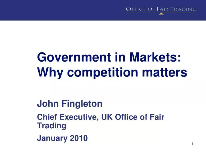 government in markets why competition matters