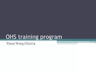 OHS training program
