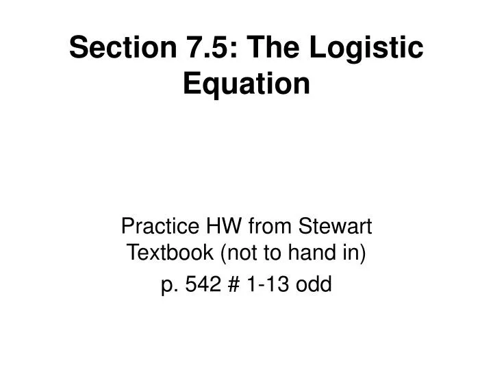 section 7 5 the logistic equation