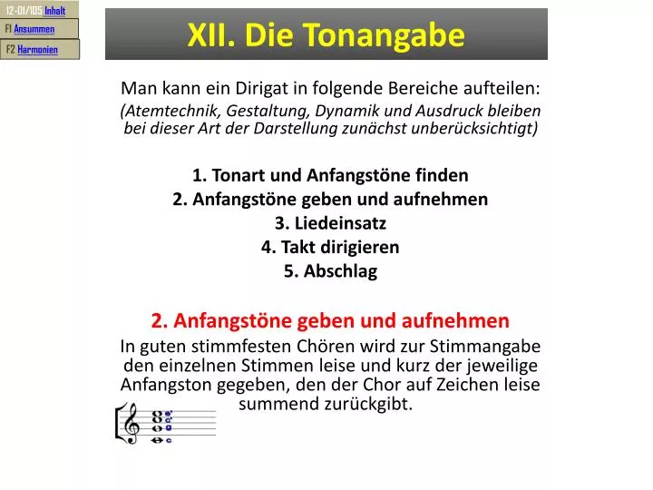 xii die tonangabe