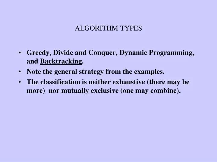 algorithm types
