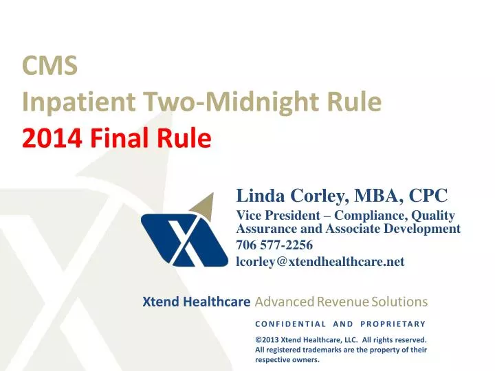 cms inpatient two midnight rule 2014 final rule
