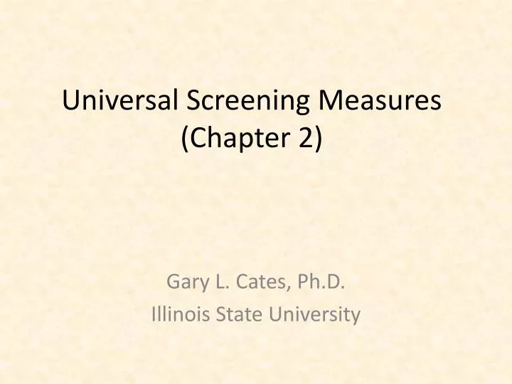 universal screening measures chapter 2