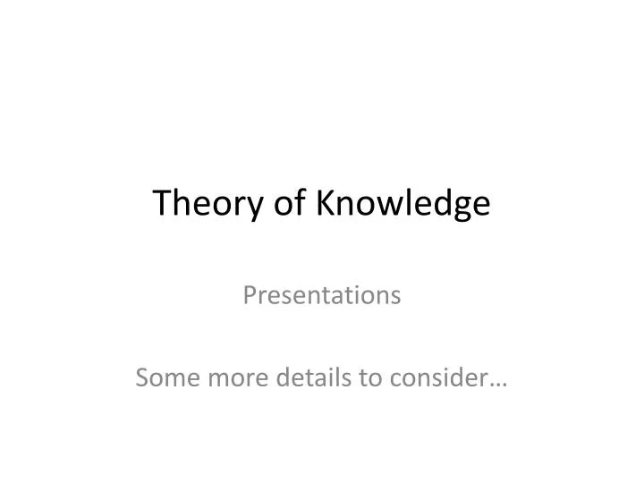 theory of knowledge