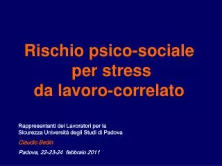 Rischio psico-sociale per stress da lavoro-correlato