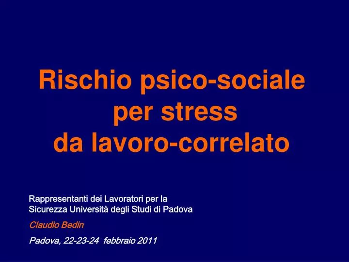 rischio psico sociale per stress da lavoro correlato