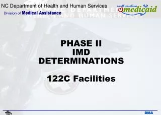 PHASE II IMD DETERMINATIONS 122C Facilities