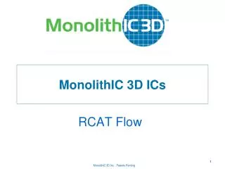 MonolithIC 3D ICs